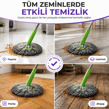 Mopira Yeni Nesil Kendinden Sıkmalı Akıllı Mop